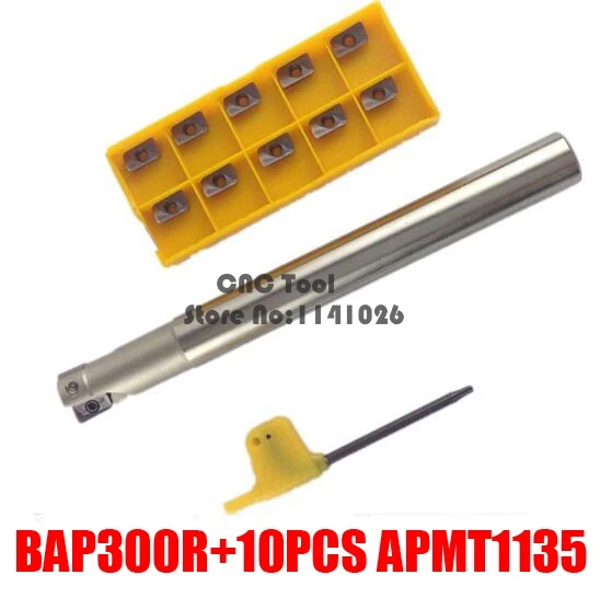 

1pc BAP300R C10 C12 C14 C15 C16 C19 C20 Face Mill 120 150 and 10pcs APMT1135 Carbide Insert High Quality Milling Cutter Tool Set