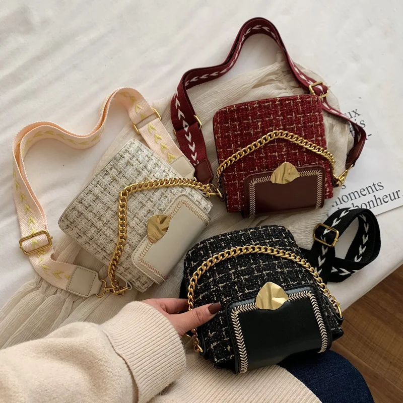 

New Women Bag 2020 Messenger Shoulder Bag Check Chain Fashion Small Square Bag Designer Bags Luxury Crossbody Bags for Women CC