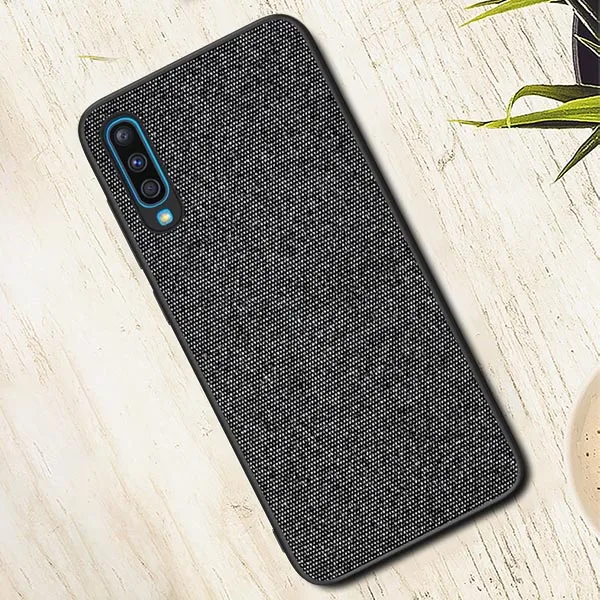 ACCEZZ для samsung Galaxy A50 чехол для телефона, холст, ультра тонкий анти-осенний чехол, сумка, Защита для samsung Galaxy A50, оболочка, Fundas - Цвет: Черный