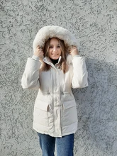 2022 NEW Cotton Padded Fur Parka New Big Fur Collar Down Winter Jacket Women Thick Warm Parkas Female Outerwear