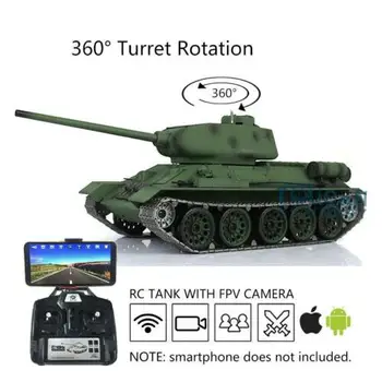 شراءهينجلونج دبابة مع جهاز للتحكم عن بُعد 3909 1/16 TK7.0 ترقية المعادن السوفياتي T34-85 أنا FPV 360 برج TH17769-SMT2