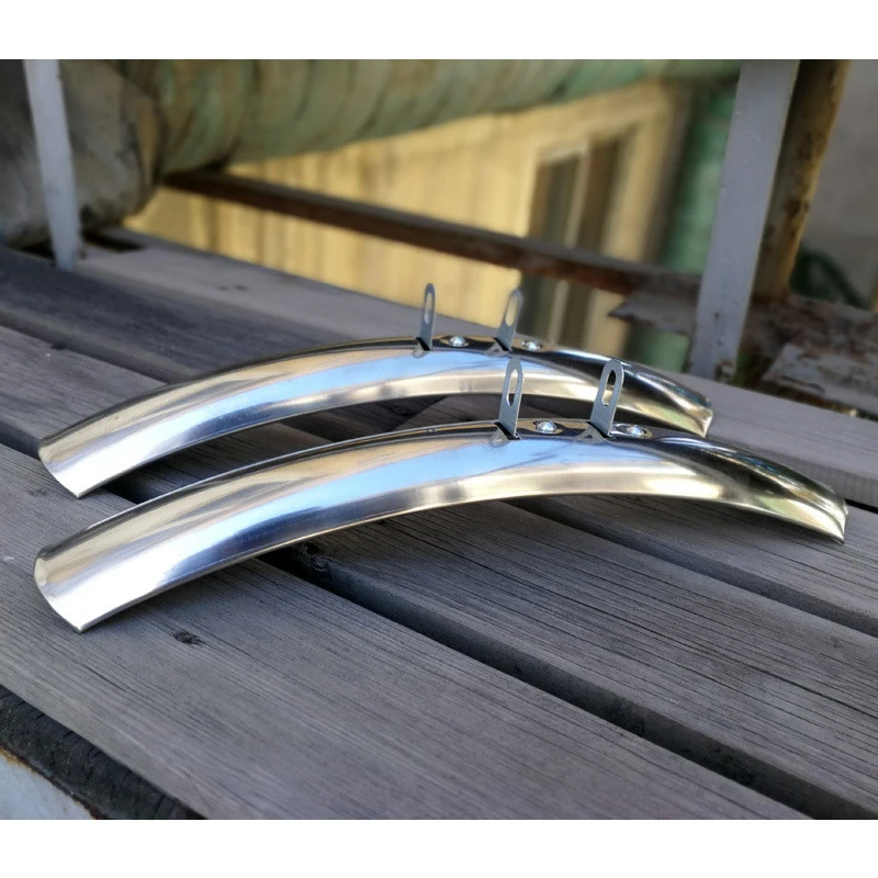 1 set Retro Bike Front Rear Fenders 700C 23C 25C Stainless Steel Mud Guard Wing Road Bicycle Parts