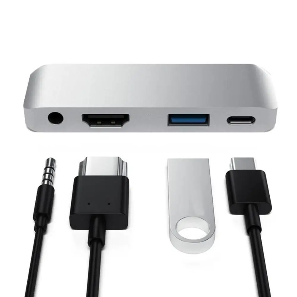 Hub Adapter with USB C TYPE C PD Charging 4K HDMI 3 5mm Headphones for iPad Pro 2018 for MacBook Pro Extend Dock