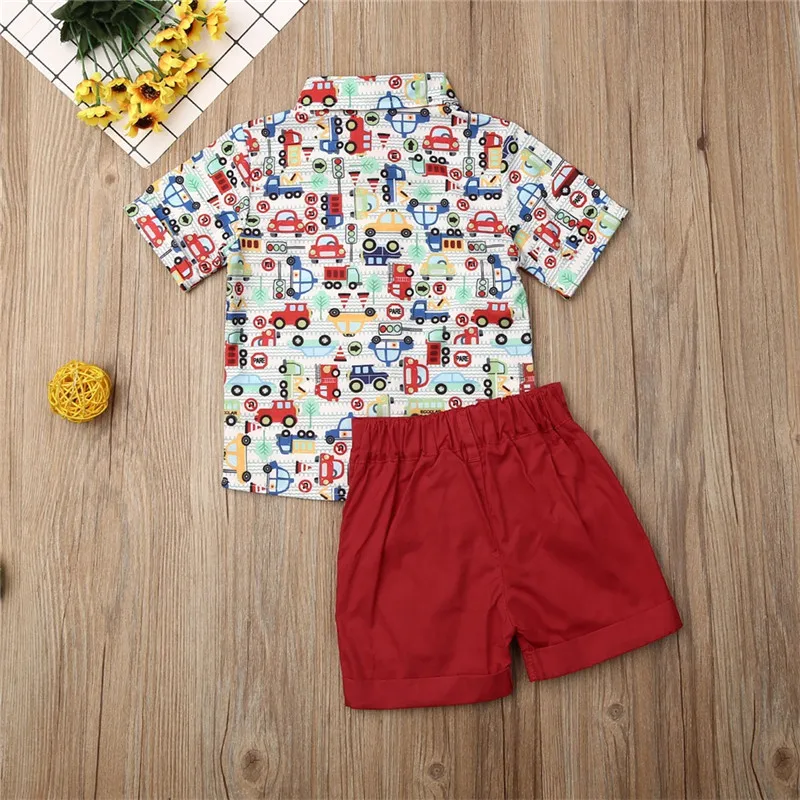 Toddler Boy Gentleman Clothes Suits Kids Baby Boy Tops T-Shirt& Short Pants Outfits Clothes 2PCS christmas clothes