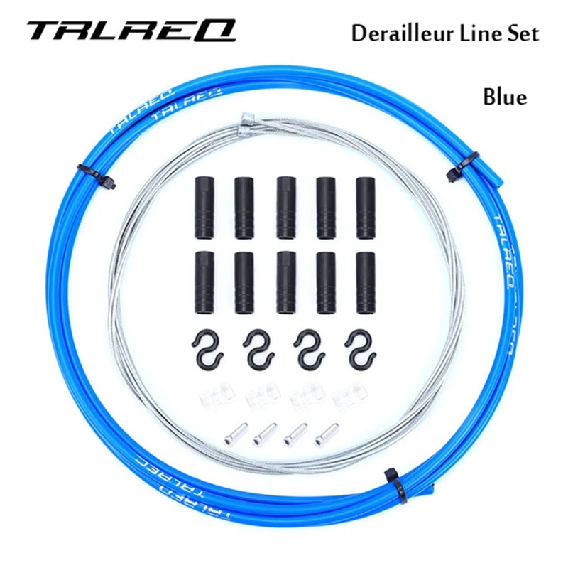 Derallieur Blue MTB велосипедная трубка тормозной магистрали наборы 5 мм горный тормоз для дорожного велосипеда кабель 4 мм переключения передач переключатель наборы Велоспорт Аксессуары ПВХ - Цвет: Derallieur Blue