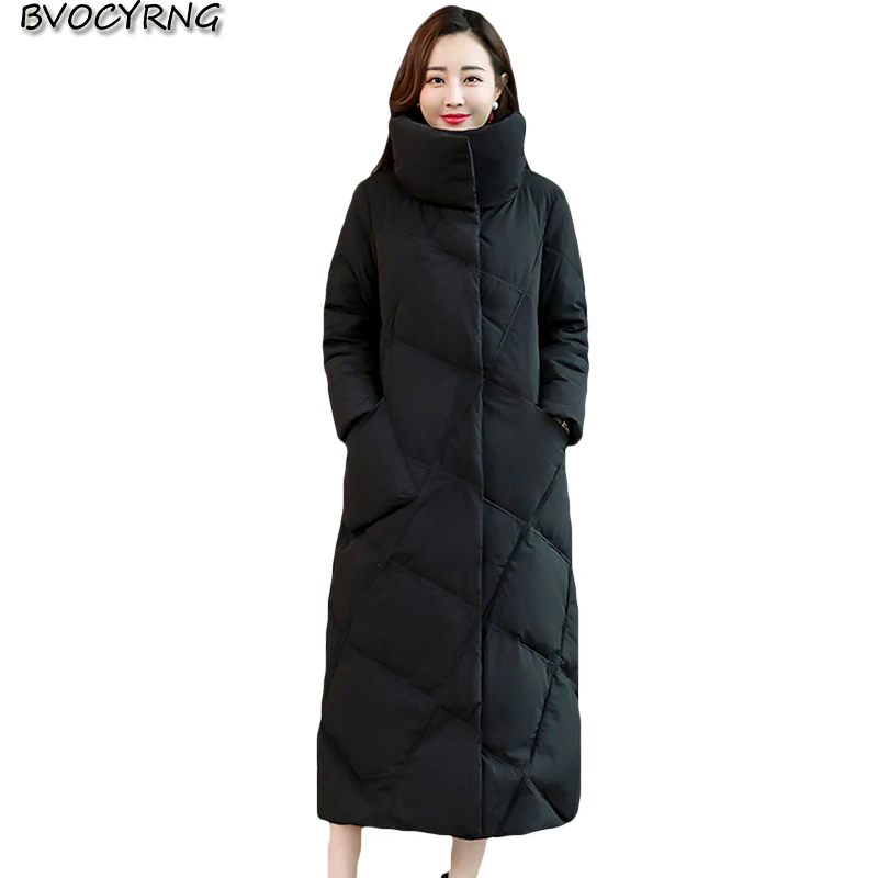 Winter down cotton coat female fashion plus size loose outerwear long high-end thick cotton parka women elegant jacket tops