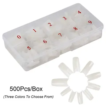 

500Pcs/Box Artificial Nail Tips Clear Acrylic False Nails Capsule Lady French Half Cover Fake Natural Manicure Salon DIY Tools