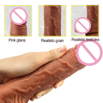 Telescopic Big Dildo Vibrator Heating Dildos Vibrators for Women Vibrating Realistic Dildo Penis Suction Cup Sex Toys for Woman 3