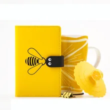 Kawaii Bullet Journal A6 DIY Agenda Weekly Monthly Planner Organizer Cute Bee Notebook Line Blank Grid Notebook School Note Book
