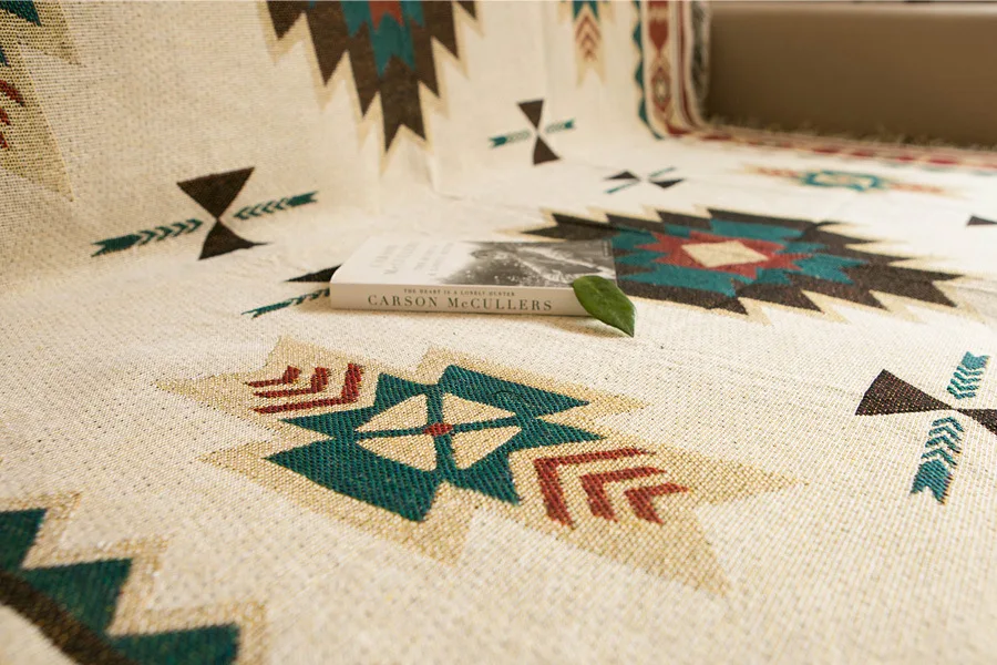 Индийский геометрический узор хлопок резьба диван кровать одеяло для самолета стены гобелен домашний декоративный осень зима теплое одеяло Соф гобелен