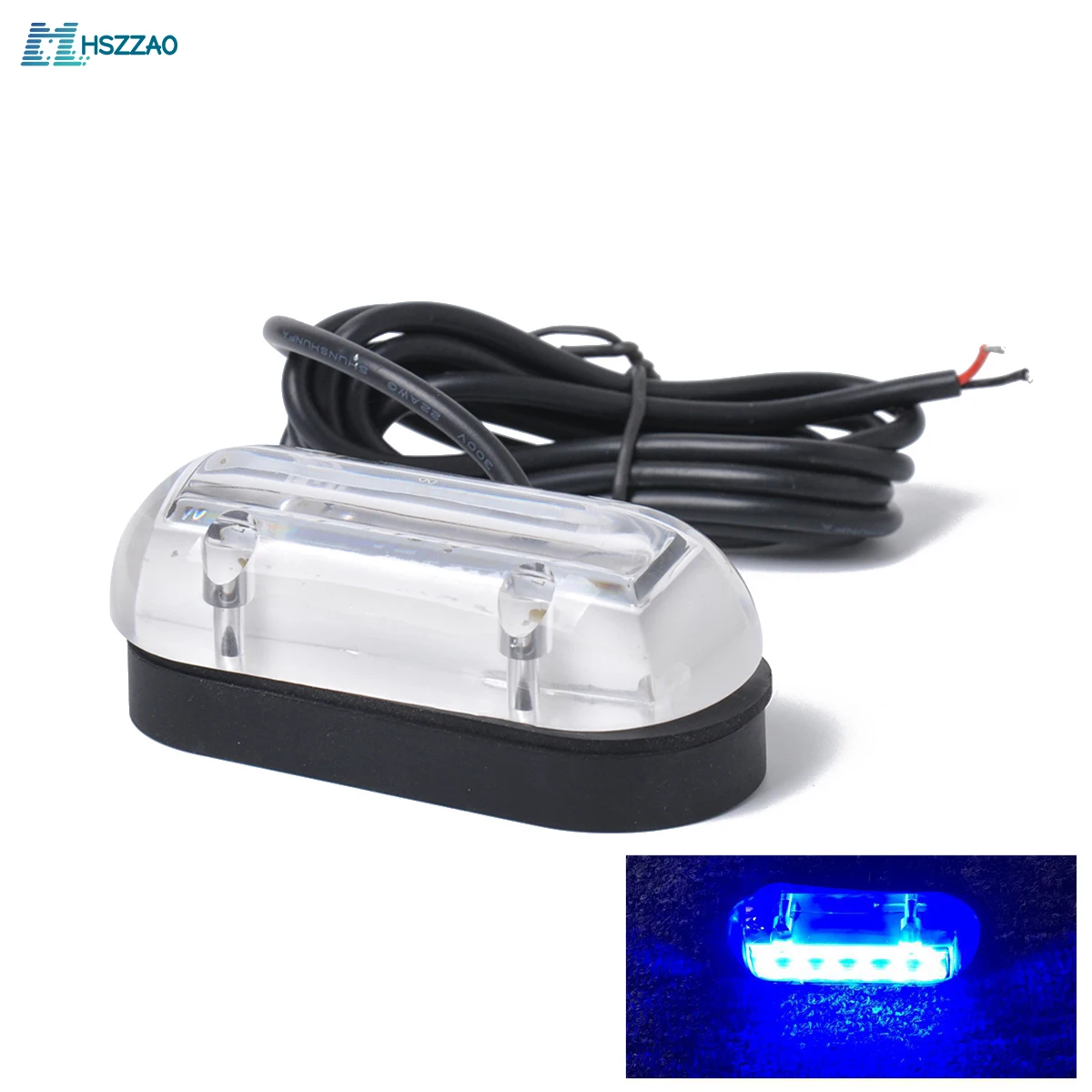 

12V 6 LED Marine Boat Underwater Blue Light Surface mount Light High Intensity Waterproof
