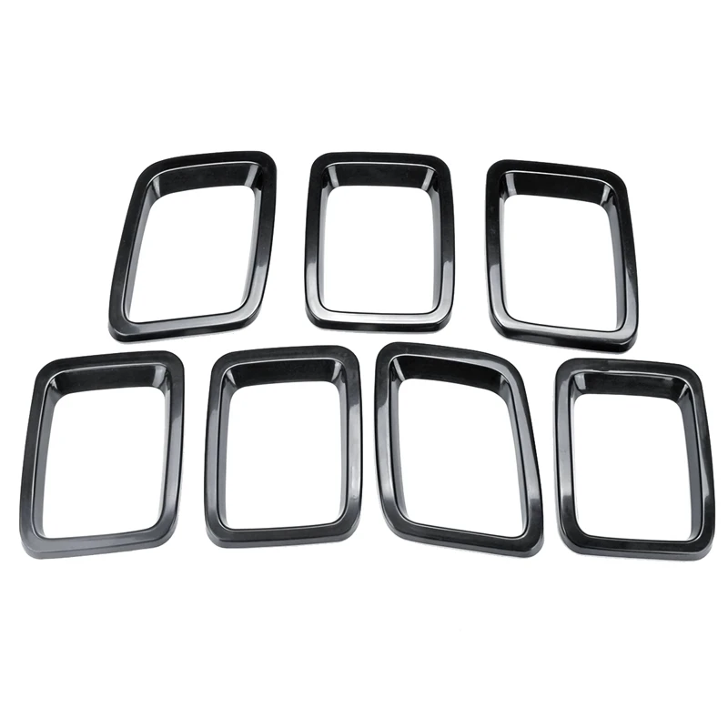7Pcs Car Front Grille Inserts Bumper Protectors Frame Cover Trim for Jeep Compass 2017 2018 2019 | Автомобили и мотоциклы