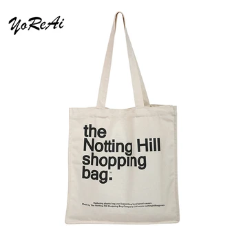 

YoReAi Solid Color Letter Square Shoulder Bags Simple Style Canvas Bag Original Fashion Ladies Handbags Portable Shopping Tote
