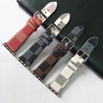 

For Apple Watch Band Series 4 3 2 1 for Iwatch 38 40 44 MM 42MM Spelling Color Lattice Grain Iwatch Watchband Strap