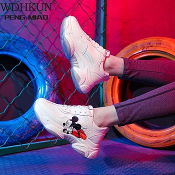 

Women Shoes 2020 Hot White Sneakers Women Vulcanized Shoes Platform Chunky Sneakers Casual Dad Shoes Basket Femme