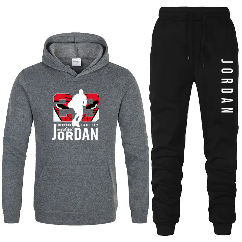 21 23 JORDAN осень зима Лидер продаж мужские комплекты толстовка+ брюки 2 шт. наборы Повседневный Спортивный костюм Мужская спортивная одежда тренажерные залы фитнес пот брюки - Цвет: 21