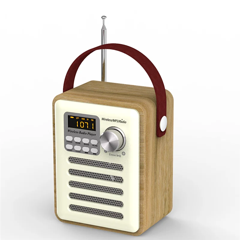 Цифровой fm радио многофункциональный MP3 плеер деревянные часы Ручка Портативный