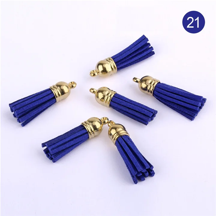 color 21 10 шт./лот, мини кисточки, сделай сам, искусственная кожа, кисточки 4 см, кисточки для ювелирных изделий, сережки, аксессуары, 30 цветов - Цвет: color 21