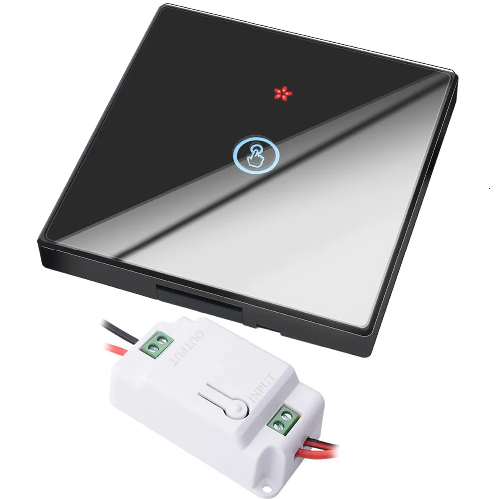 1 gang 1 Receiver BL Чувствительный к касанию светильник-прерыватель без провода Радиочастотный пульт дистанционного управления 1 3 банда 433 МГц настенная панель дома 110 В 220 В проводится лампа - Цвет: 1 gang 1 Receiver BL