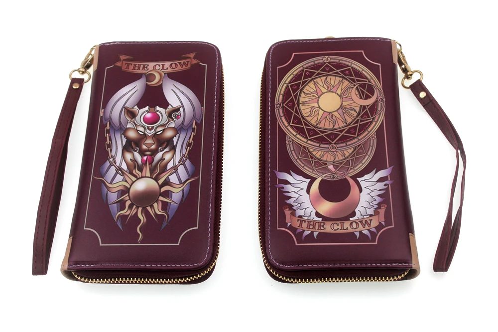 Аниме Cardcaptor Sakura, кошелек на молнии из искусственной кожи, кошелек для карт, кожаный кошелек, держатели для карт, слоистые, для мальчиков и девочек, длинная монета, сумочка с мультяшным принтом
