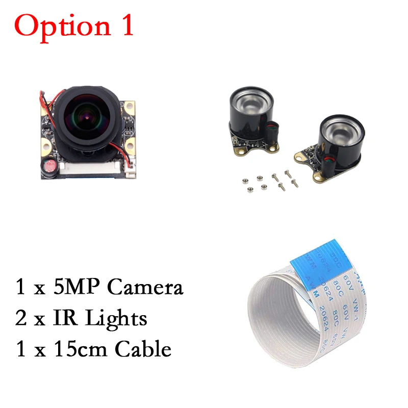 Option 1 5MP Raspberry Pi камера ночного видения 1080P модуль камеры с IR-CUT автоматически для Raspberry Pi 4B 3B 3 B - Цвет: Option 1