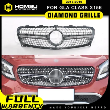

Diamond grille For GLA Class X156 GT Grill GLA45 Style Front Grille for GLA180 GLA250 Car grille 2017-2018