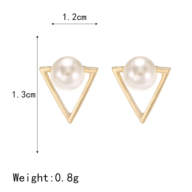 Eb035 модная одежда для девочек; геометрический Треугольники имитация жемчуга Серьги-гвоздики для Для женщин ювелирные изделия