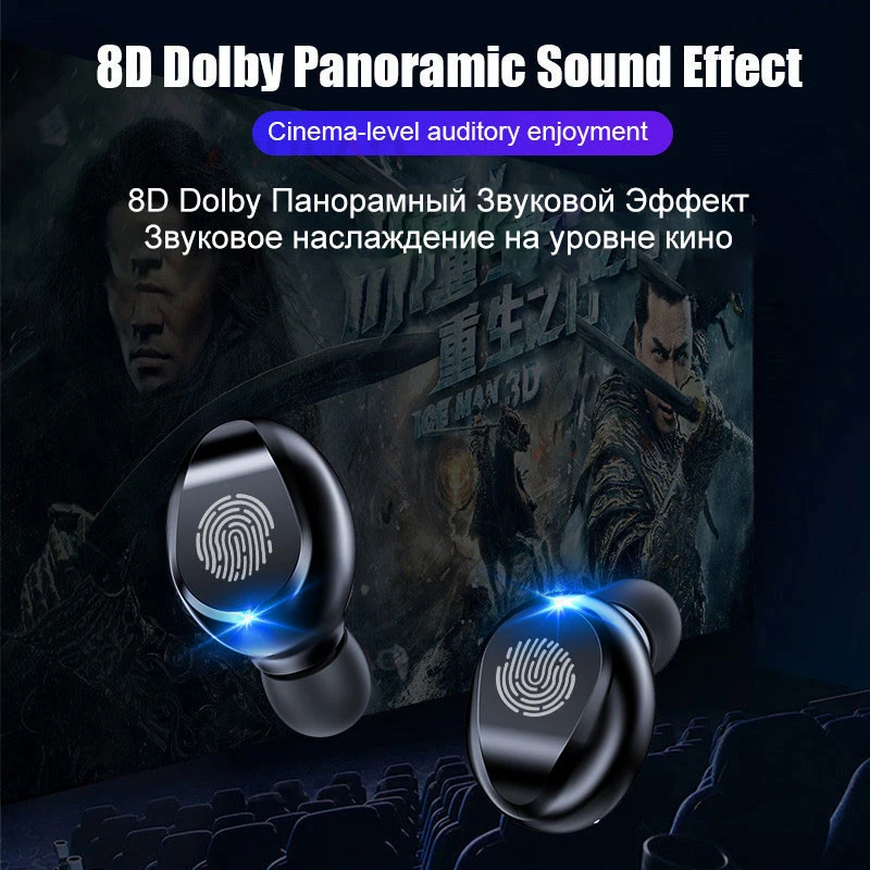 New F9 TWS Wireless Bluetooth V5.0 Smart Touch Earphone with LED Display Sports Headphone Stereo Gaming Headset With Microphone