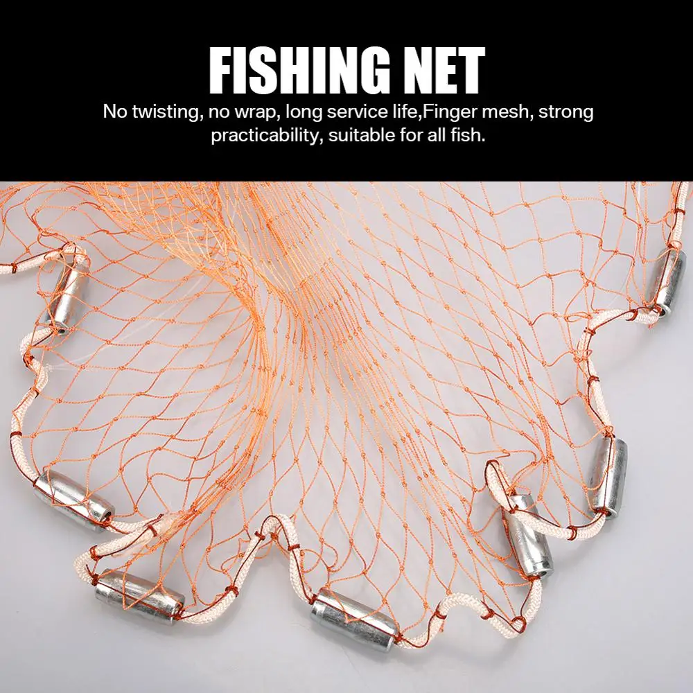Yeahmart Upgraded Hand Cast Net Easy Throw Fly Fishing Net 240/360cm Fishing Network Tool Small Mesh Strong Nylon Line +Sinker