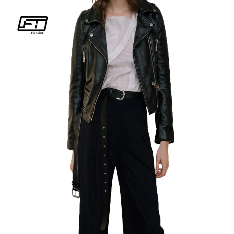 Куртка женская Байкерская из искусственной кожи в стиле панк|faux leather biker jacket|biker