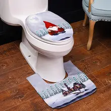 

2Pcs Christmas Santa Gnome Bathroom Toilet Seat Cover Pad Mat Xmas Decoration
