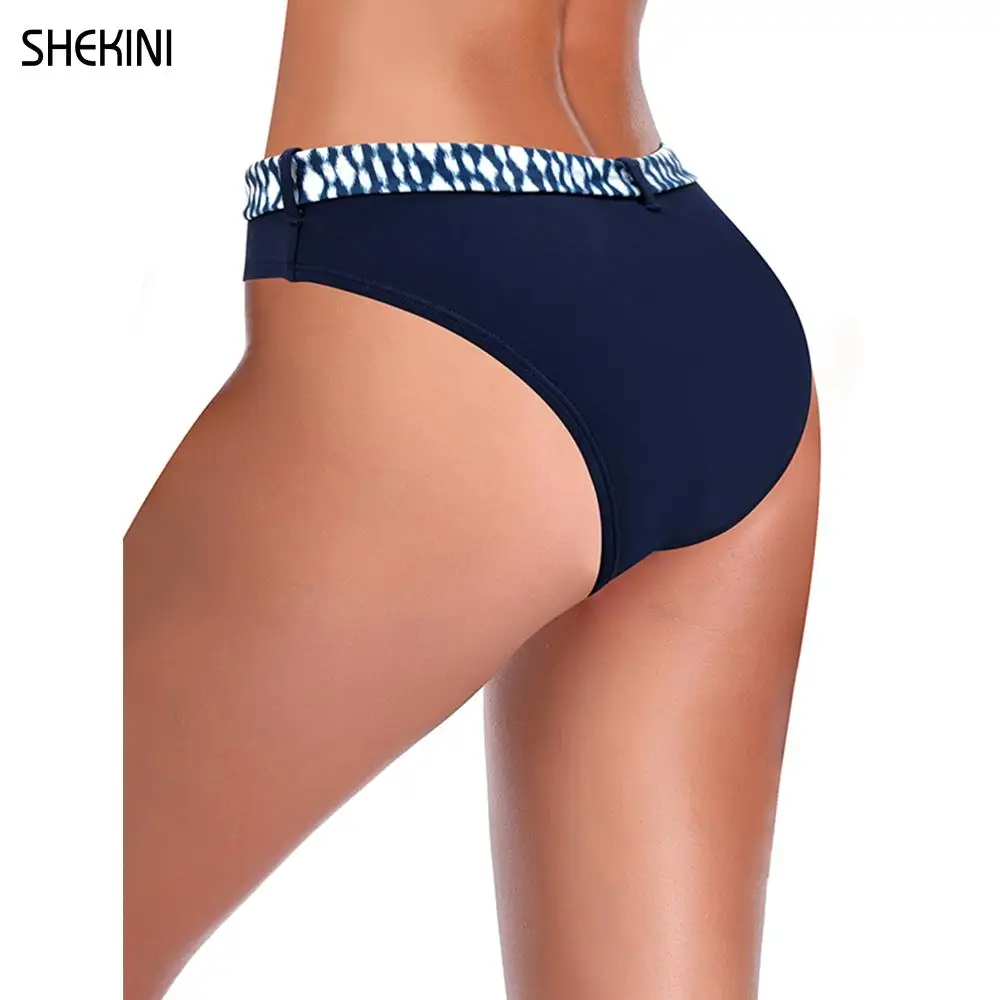 

SHEKINI Women's Tie Knot Front High Waisted Bikini Bottom Ladies Swimsuit Briefs Hipster Swim Trunks New Summer Beach Shorts