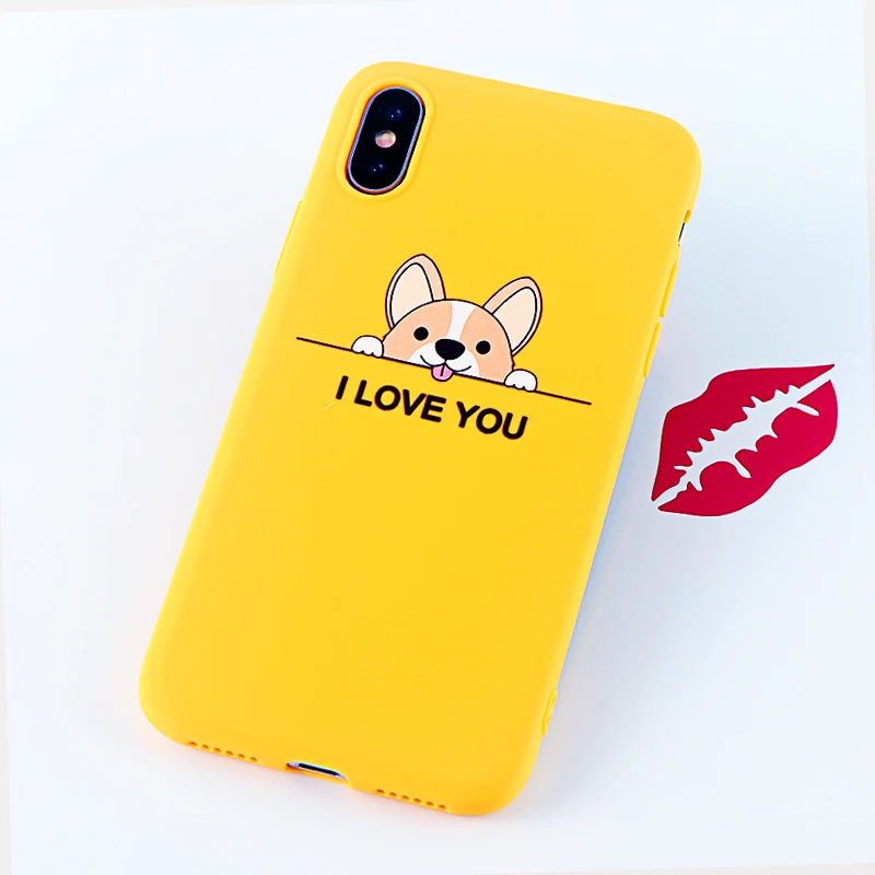 Чехол для телефона Corgi s для iPhone Pro 6s 7 8 11 Plus X XS чехол для MAX XR забавная Милая собачья попка Мягкие силиконовые приспособленные аксессуары для задней крышки - Цвет: 8660-yellow