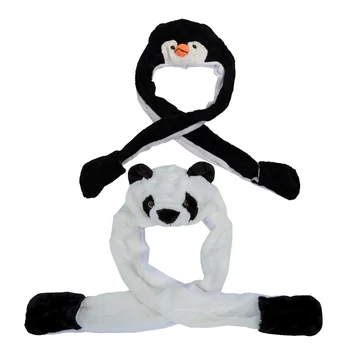 

Hats Scarf Gloves 3 in 1 with Ears Penguin Cartoon Animal Design