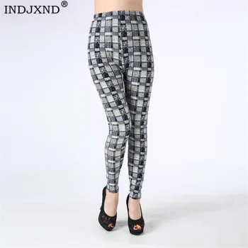 

INDJXND 2020 Autumn Women Legging Print Super Soft Fabrics Calzas Mujer Graffiti Leggins Fitness Elastic Waist Slim Trousers