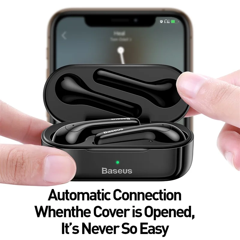 Baseus W07 Bluetooth наушники TWS беспроводные Bluetooth наушники 3D стерео Спортивные Беспроводные наушники с двойным шумоподавлением микрофоном