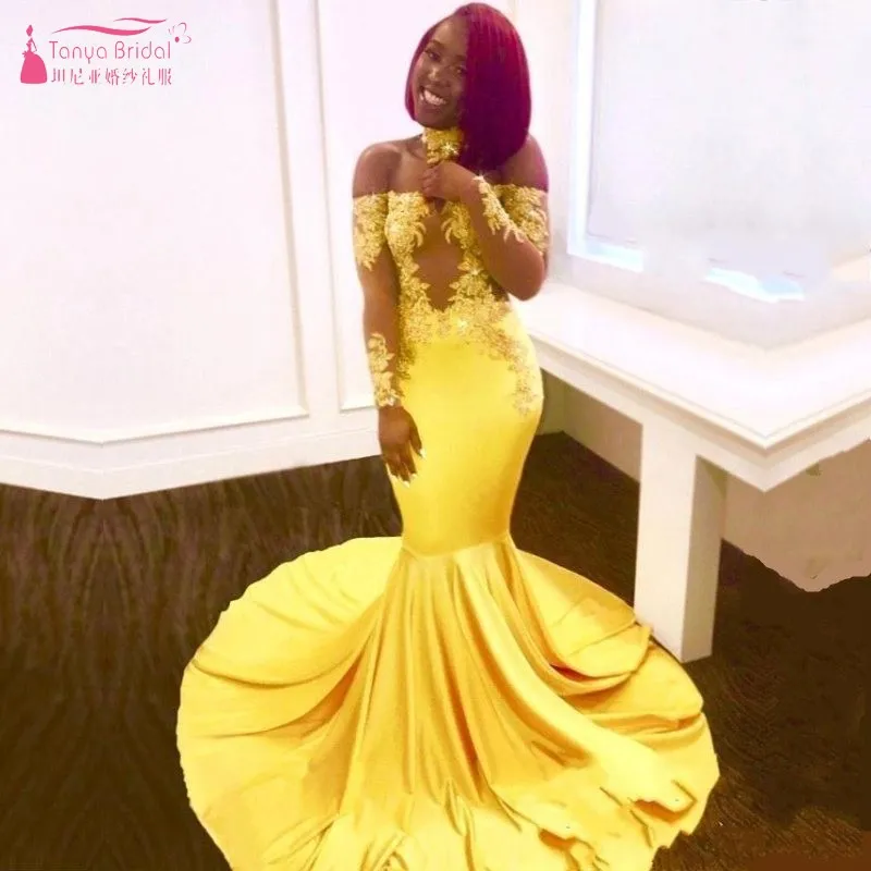 yellow sexy prom dresses