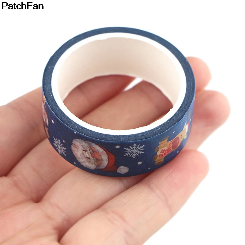 Patchfan Рождественский фестиваль украшения 90s DIY Скрапбукинг дети клей васи маскирующая Лента Печатный узор стикер A2595