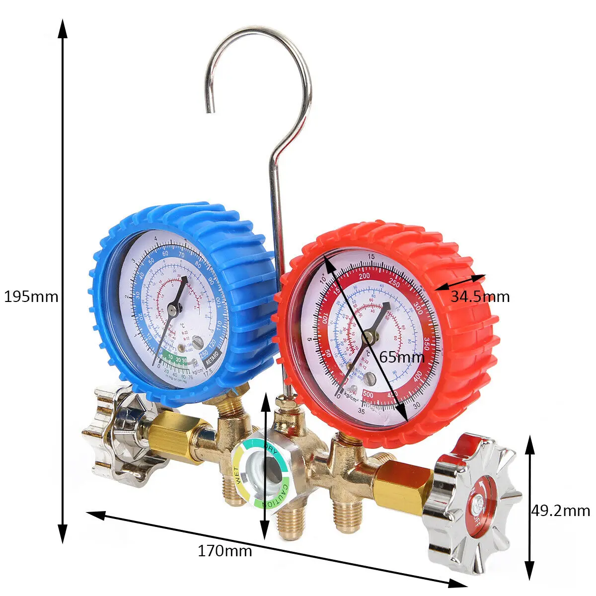Air Condition Refrigeration Charging Manifold Gauge For R404z R12 R134A R22