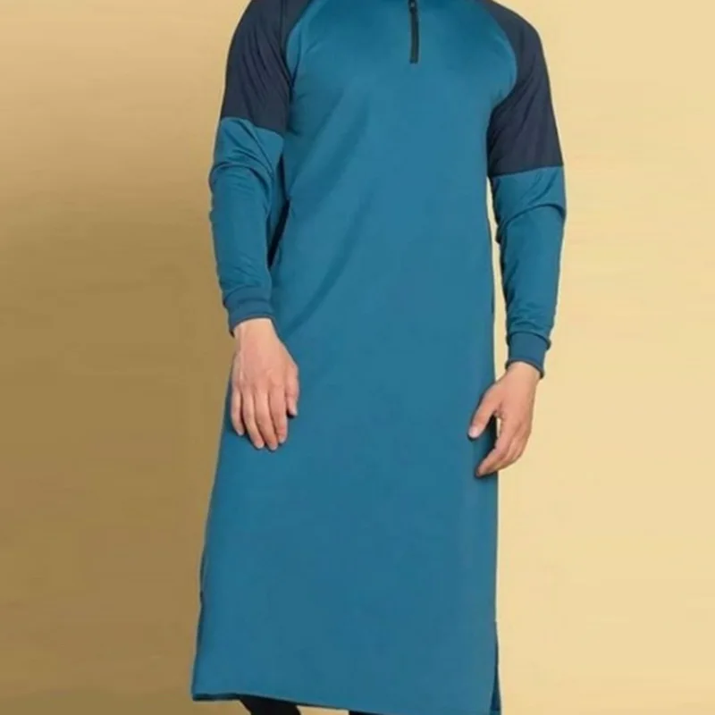 light blue Vogue мужская одежда халат с длинным рукавом Саудовская Арабский Тауб ТОБ человек кафтан Средний исламский Джабба ТОБ мусульманская одежда - Цвет: light blue