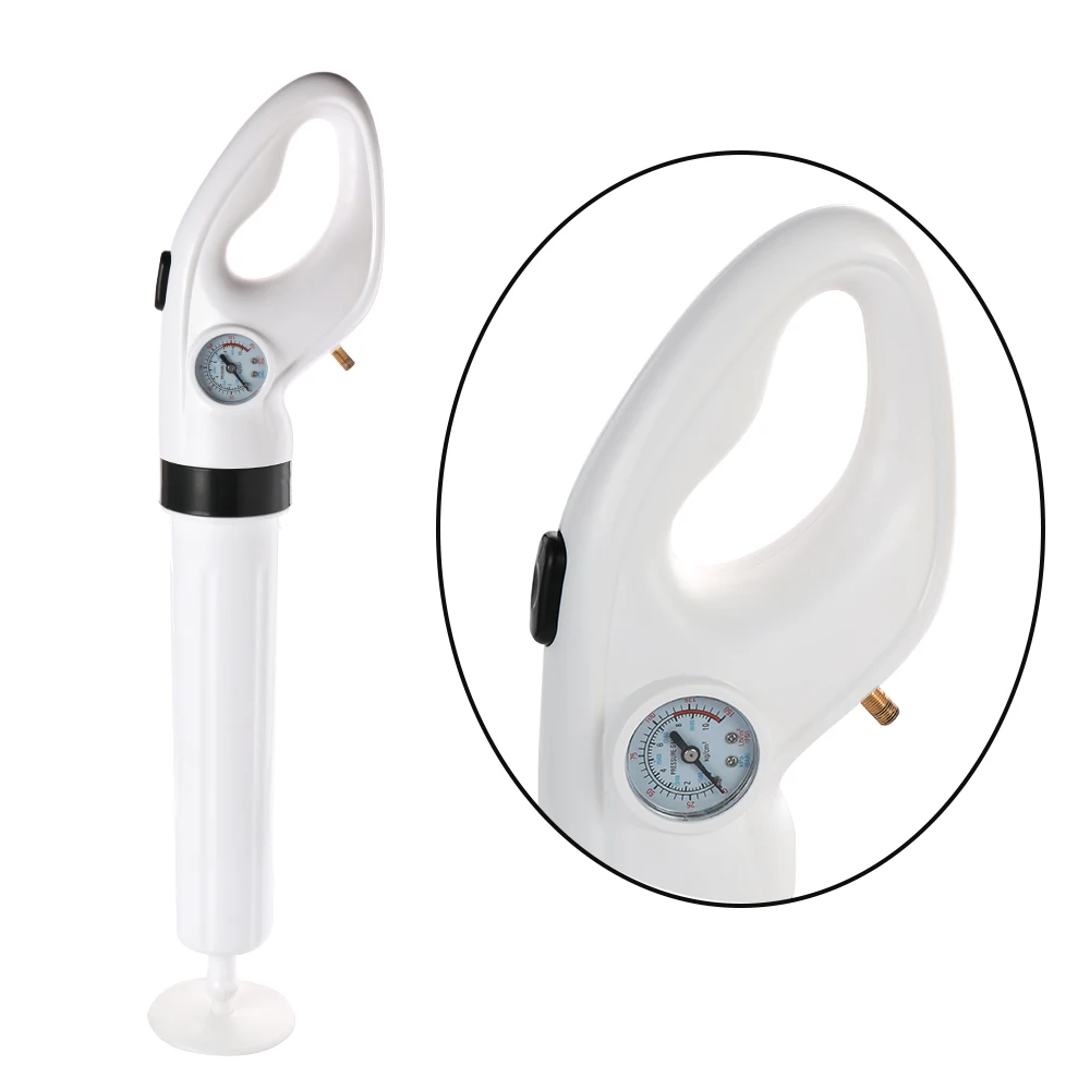 

Inflatable Pipe Plunger Air Pressure Pump Drain Sewer Toilet Sink Dredging Device with Pressure Gauge Manual Cleaner Kit