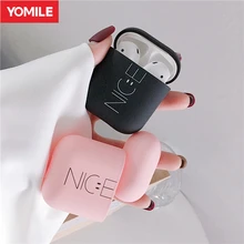 Чехол для наушников с милыми мультяшками чехол для Apple AirPods 2 чехла Air Pods матовая кожа Матовый Жесткий ПК Хороший розовый Протектор Пара аксессуаров