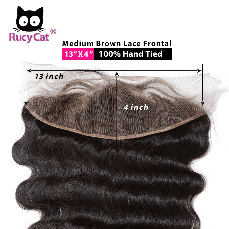 Бразильские пряди волнистых волос RucyCat Remy с фронтальной волной 13x4 фронтальная