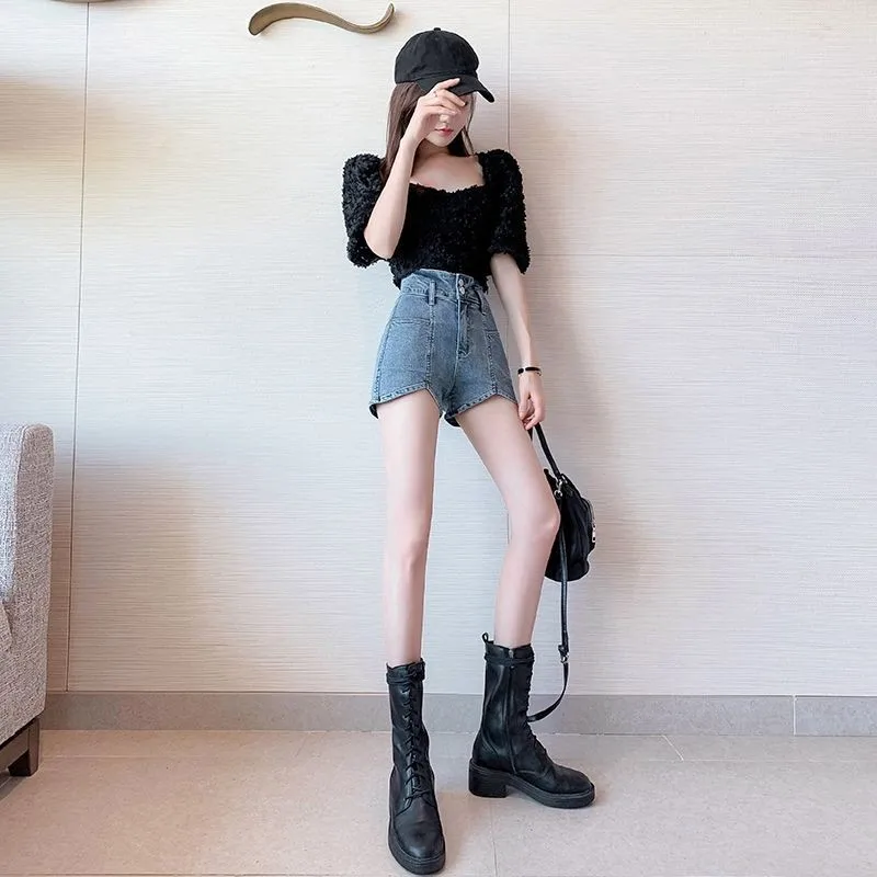 Women's British Fashion Versatile Denim Shorts, Versatile, Loose, Thin, Lady Cowboy Pants, New, 2023
