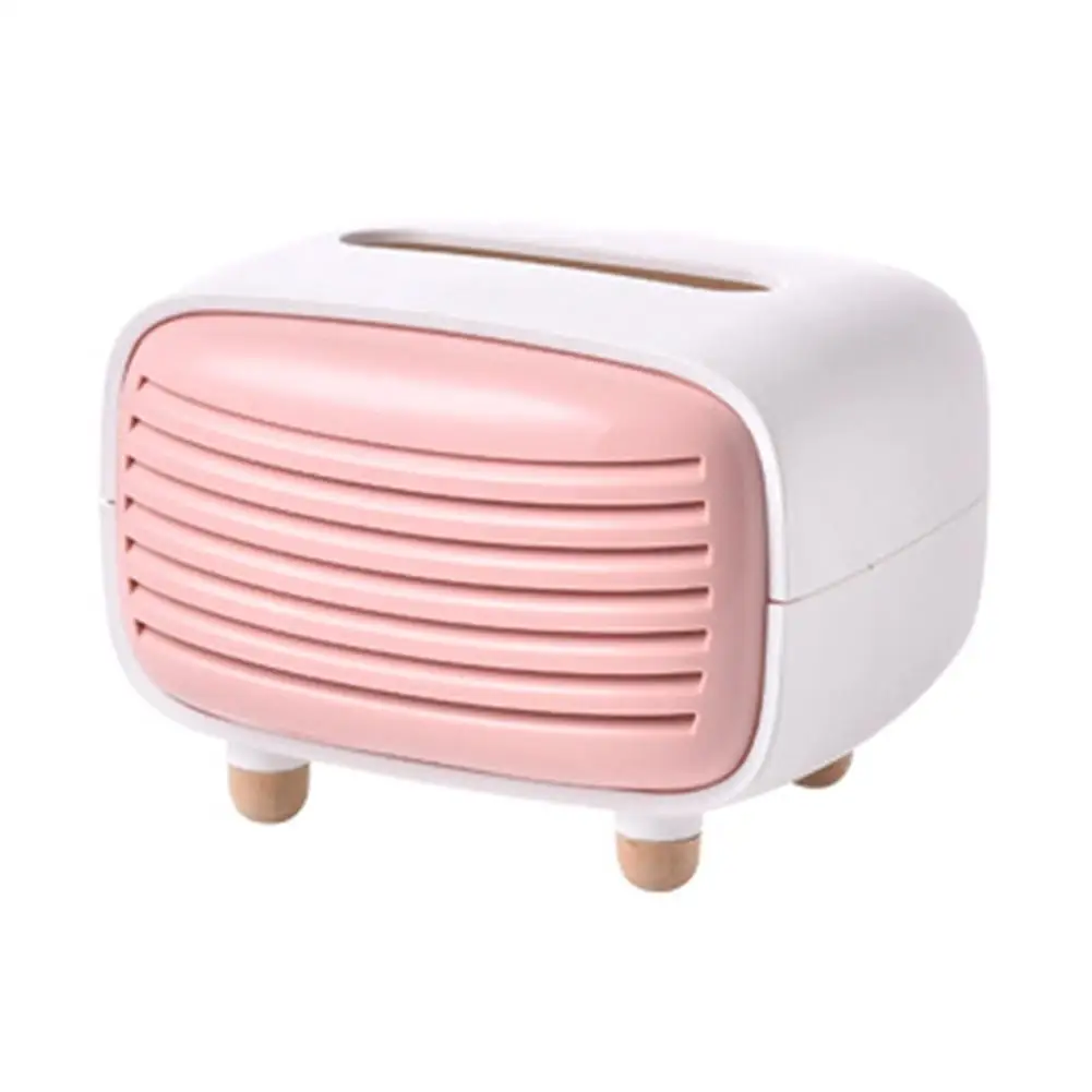 Pink Пластиковая коробка для салфеток, многофункциональный держатель для салфеток, скандинавский Ретро Настольный ящик для хранения украшений для гостиной, ванной комнаты, спальни - Цвет: Pink