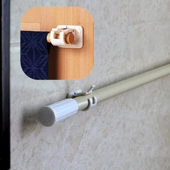 

2Pcs Hanging Rod End Hanging Clips Adhesive Wall Hanging Curtain Hanging Rod Clip Hook Suction Box Bathroom Hot