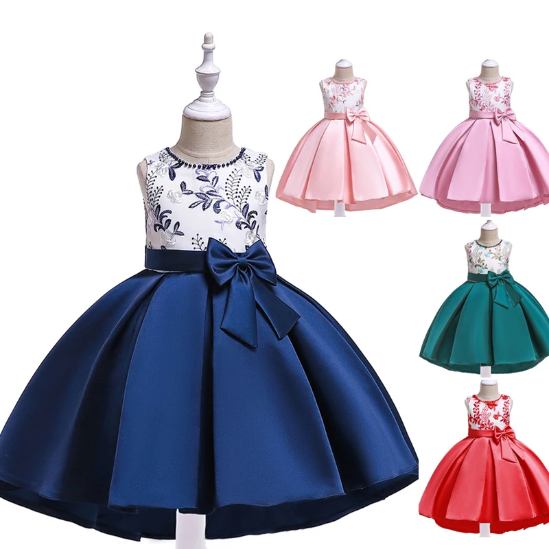 

Girls Dress Elegant Bow Princess Children Party Dress Wedding Gown Kids Dresses for Girls Birthday Party Dress Vestido Wear