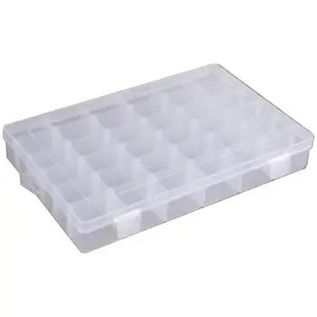 

36 Grid Plastic Storage Jewelry Box Organizer Container with Adjustable Dividers