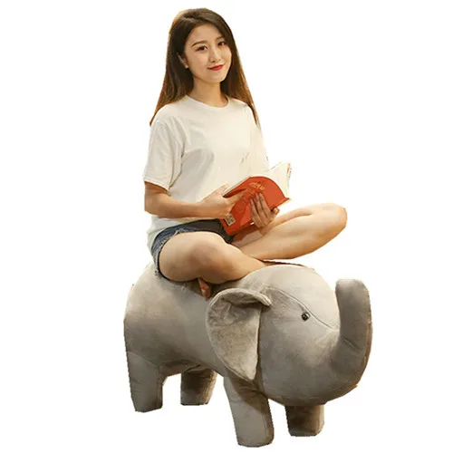Fancytrader 51 Giant Stuffed Elephant Lifelike Plush Simulation Elephant Toy Kids Cartoon Sofa Chair Can be Rode 130cm (1)