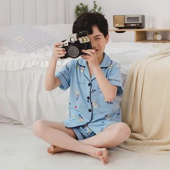 

Kids Boys Sleepwear Baby Girl Summer Cotton Sets Children Homewear Pajamas for Boy Pyjamas Kids Nightwear 3-14yrs Youth Clothes